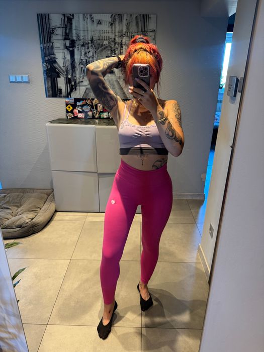 Różowe legginsy sportowe, Gym Hero, damskie, S