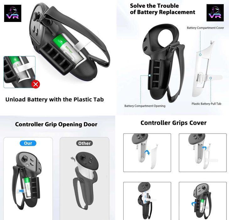 ‼️ Meta Quest 3 (3S) чохли з тримачами, чехлы Oculus Grips