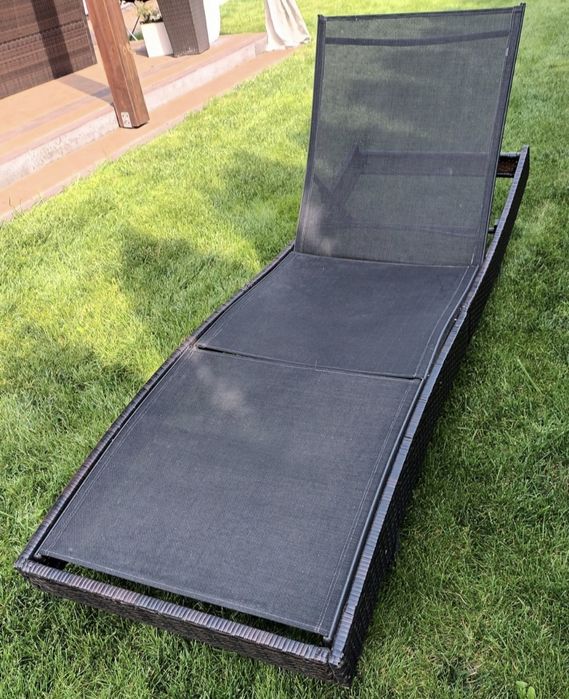 Leżak Ogrdowy Na Taras Łóżko Duży Ratanowy do 180 kg Brązowy