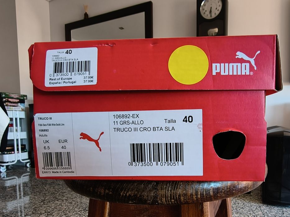Chuteiras Futsal Puma Truco III (Tam. 40) – Como Novas na caixa original