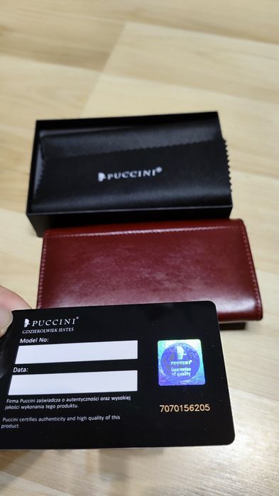 Duży skórzany portfel damski Puccini czerwony