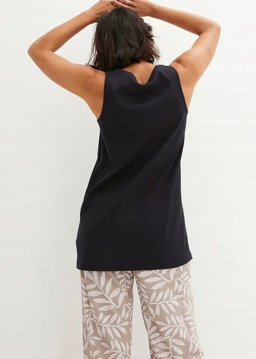 B.P.C długi czarny top z kwadratowym dekoltem ^44/46