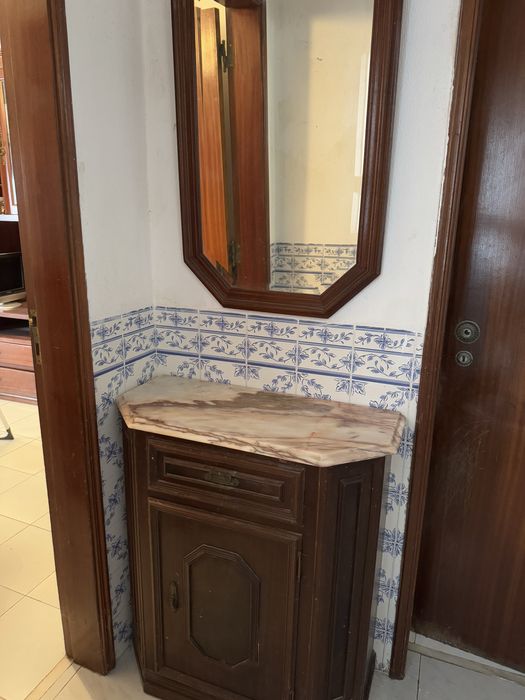 Mini sapateira com prateleiras, gaveta e espelho