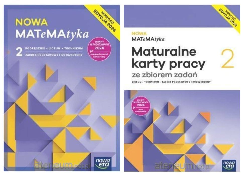 Nowa MATeMAtyka 2 Karty Pracy + Podręcznik Podstawow i Rozszerzony Era