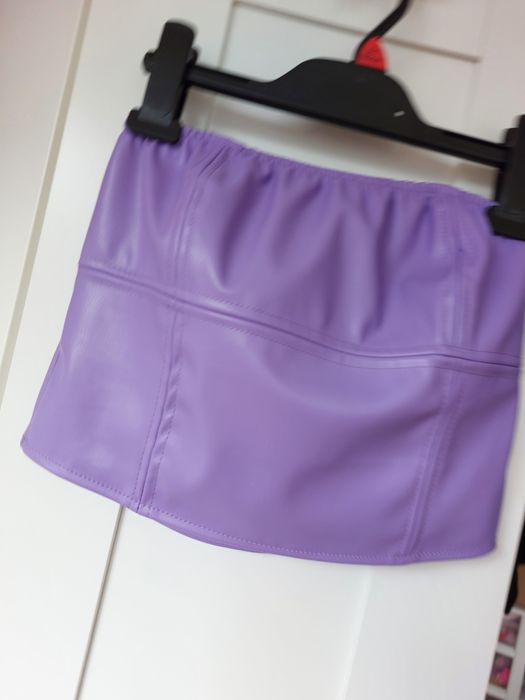Top eco skóra nowy fiolet lila bralet opaska r. uni