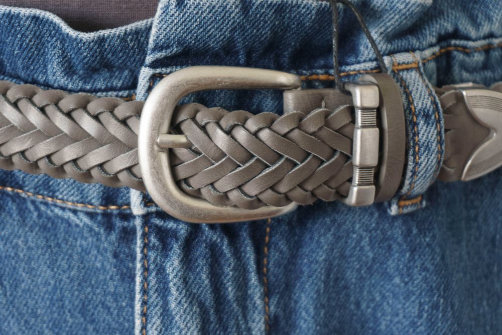 Nowy pasek Medicine pleciony szary ozdobny boho damski męski