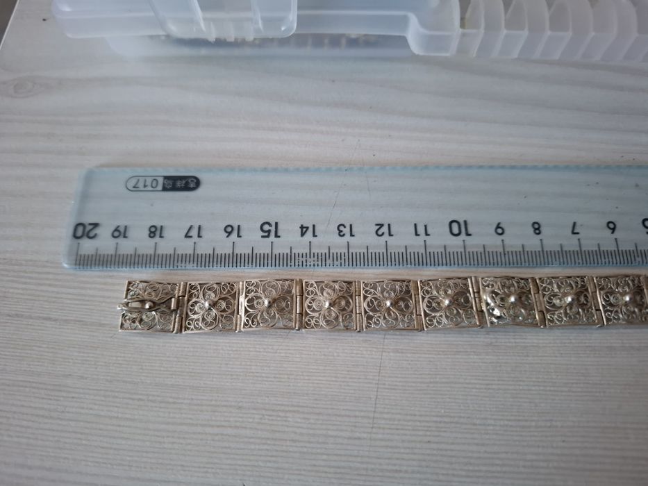 Bransoletka filigranowa 18cm srebrna