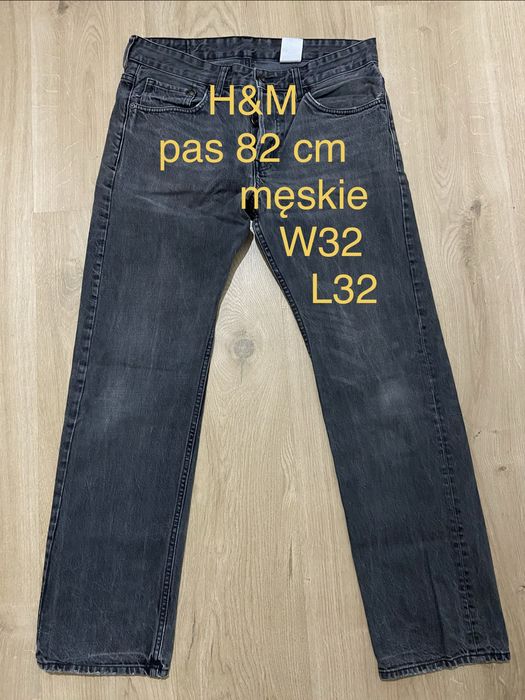 H&M W32 L32 męskie spodnie szare jeansy dżinsy Vintage