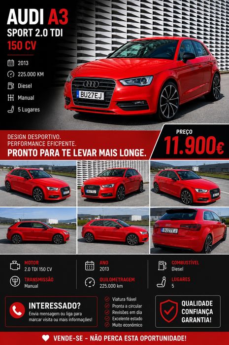 Audi A3 sline  2013   2.0 TDI