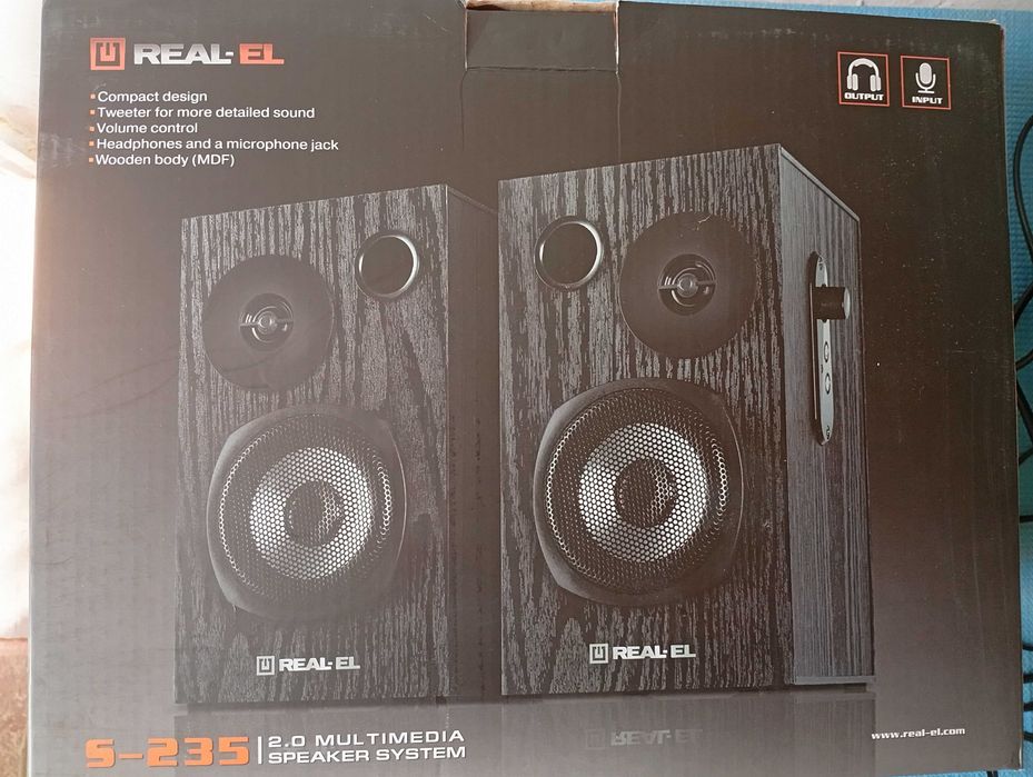 Аудио колонки 2.0 REAL-EL S235 18W Black