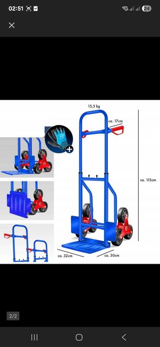 Skladany wózek schodowy transportowy 200kg