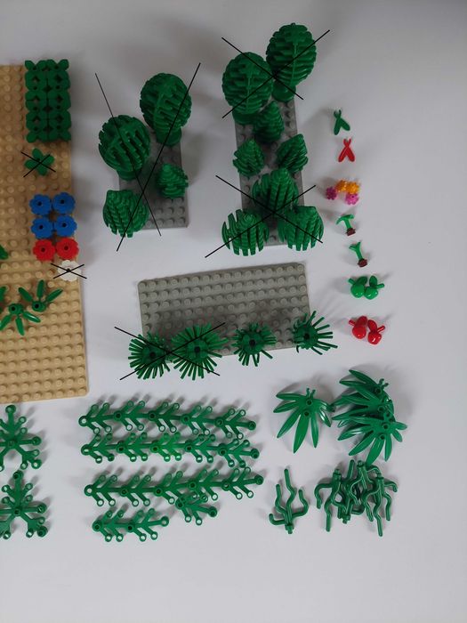 Lego drzewka rośliny choinki krzewy kwiaty - duży zestaw
