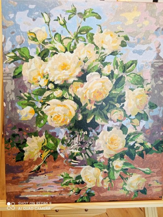 Nowa cena.Obraz malowany ręcznie akwarelami na płótnie