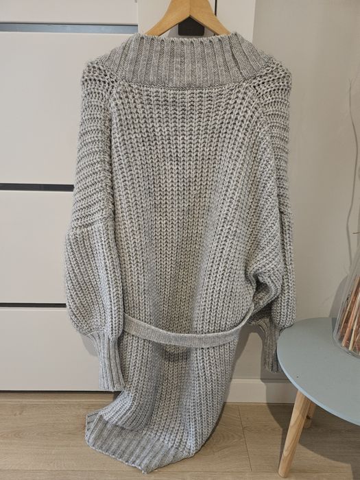 Piękny sweter płaszcz kardigan Cocomore, Uni, szary, stan ideał!