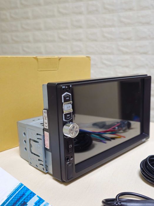 1-DIN Авто магнітола 7" PODOFO 7039B д/к USB,BT,AUX,SD сенс