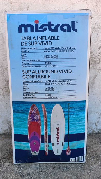 NOVA: Mistral Tabla Inflable de SUP Vivid – na embalagem original e nunca usado + Extra!