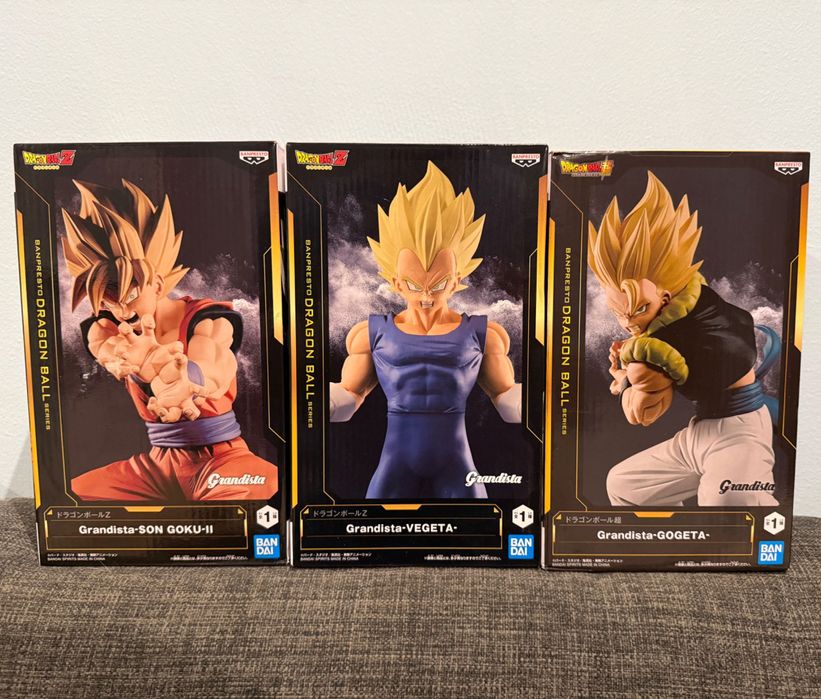 Lote 3 Figuras Dragon Ball Z Grandista - Goku, Vegeta e Gogeta