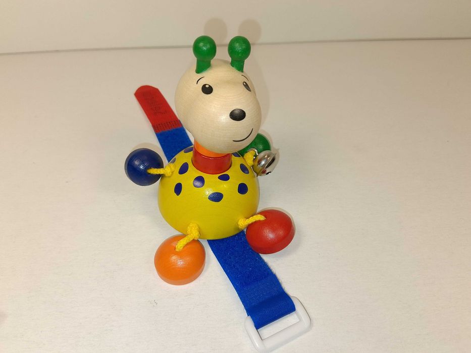 N270 Drewniana Zabawka Do Wózka Selecta Collini Żyrafa Grzechotka Rzep