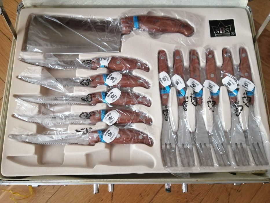 24 sztuk,  sztućce do grilla noże do steków nożyce do drobiu NOWA CENA