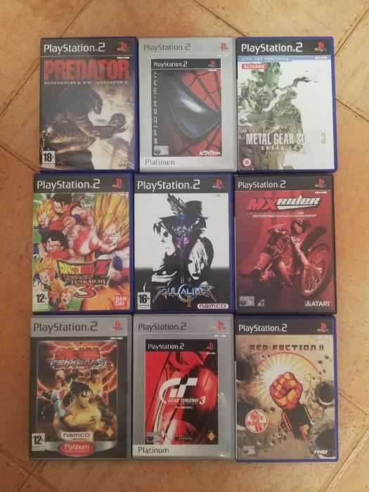 Jogos PS2 e cartão de memória