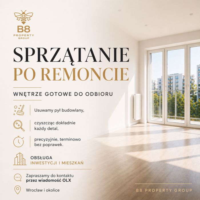 Sprzątanie po remoncie  Wrocław | Bez poprawek | efekt ,, pod klucz "