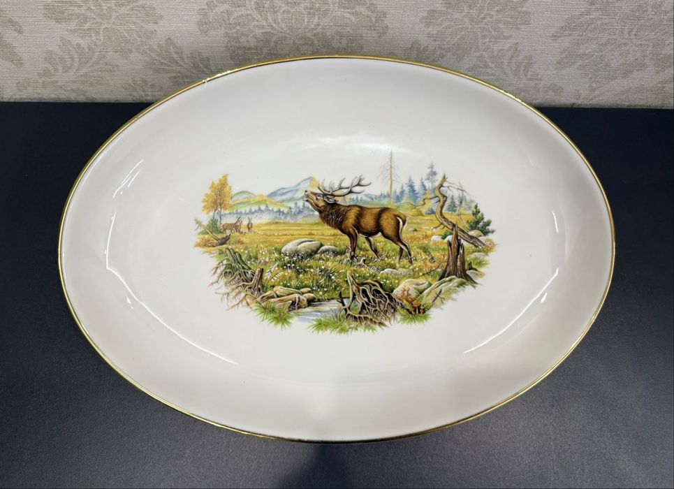 Фарфоровый столовый сервиз Krautheim GDR Германия мотив охота