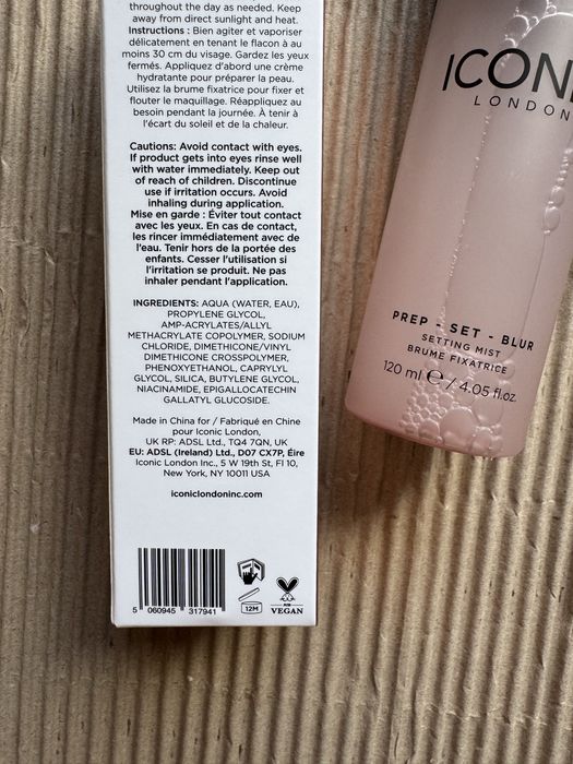 Iconic London prep set blur setting mist 120 ml