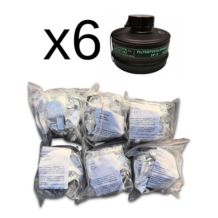 OOB1 Wojskowy Kombinezon Chemiczny Positive Pressure Hazmat + 6x FP5 Maskpol Demobil WP