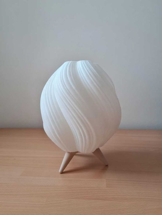 Інтер'єрний світильник 30см білий з бежевою підставкою з лампою E14