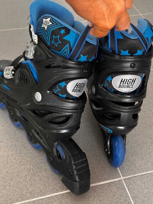 Patins em Linha + proteção + capacete