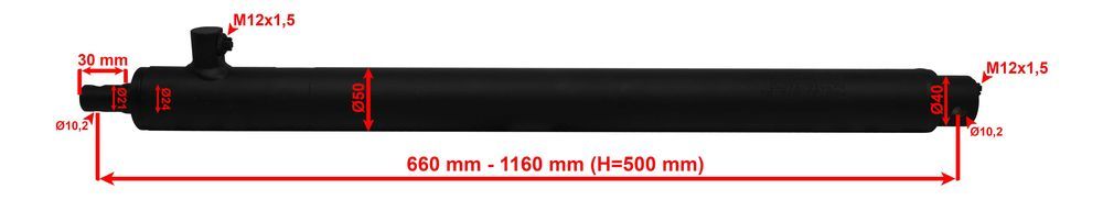 SIŁOWNIK Hydrauliczny SMT1GF 40x24 SKOK 500 mm KOMBAJN [4254]