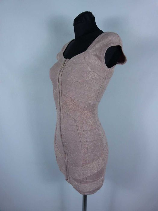 FOREVER21 sukienka zip róż złoto / S