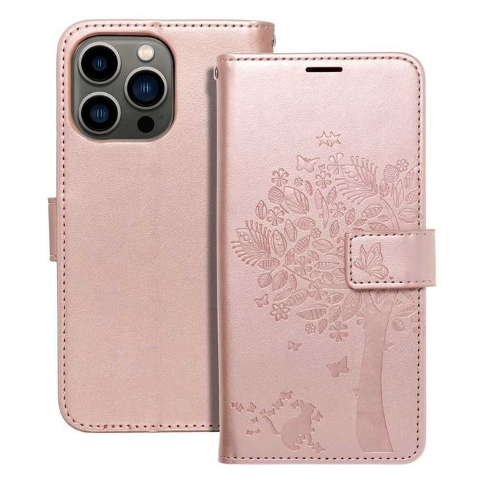 Kabura MEZZO Book do IPHONE 13 PRO drzewo złoty róż