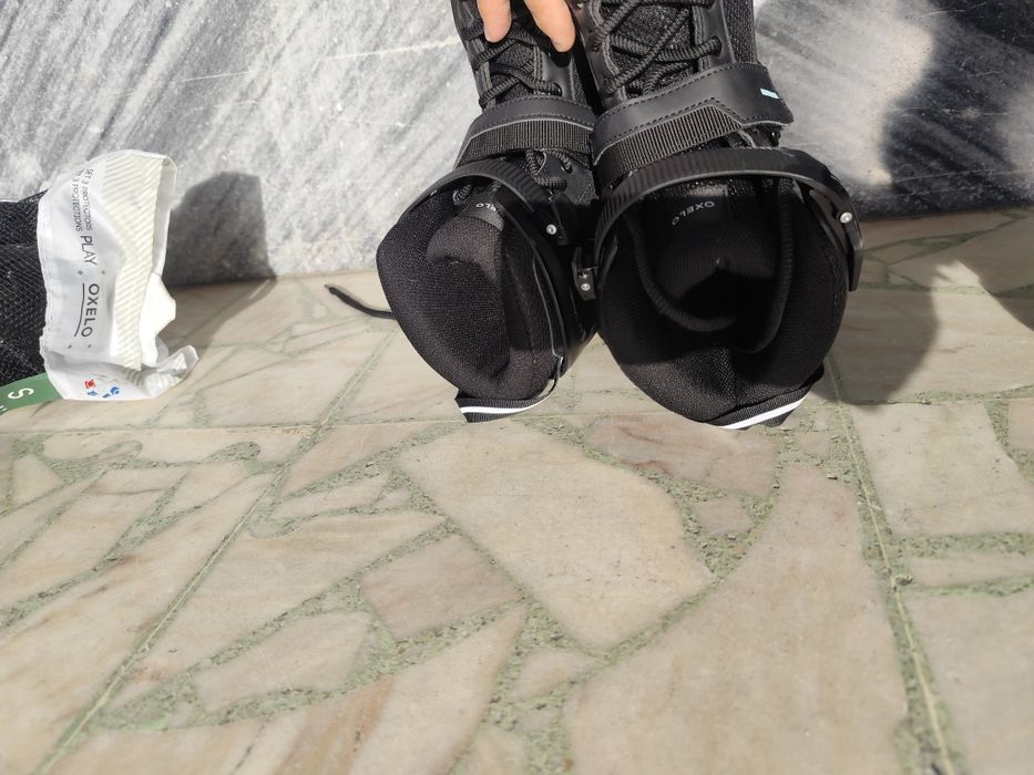 Patins em Linha + Conjunto de Proteções
