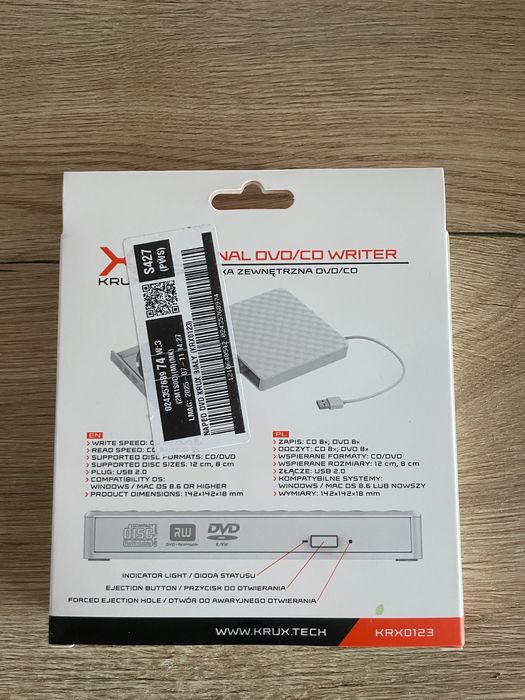 Nowa nagrywarka zewnętrzna DVD/CD KRUX – USB, Plug & Play