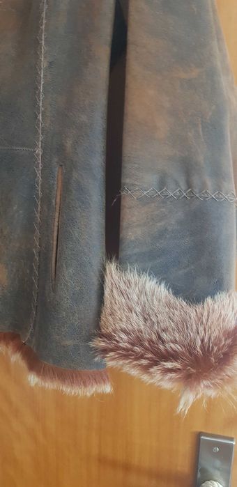 Casaco blazer Riccioli la Pelle  castanho 100% pele