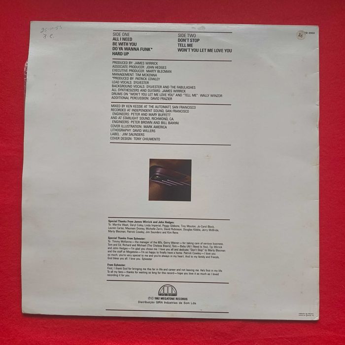 Sylvester All I Need Vinil