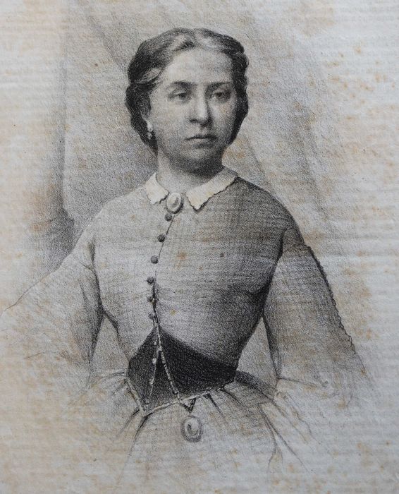 Atriz Manuela Lopes Rey, retrato, falecimento 1866