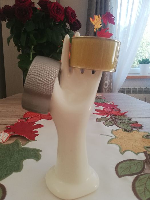 Złota miodowa szeroka bransoletka bransoleta