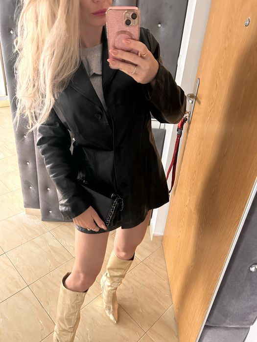 Plaszcz naturalna skóra M