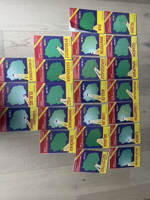 Starogard Gdański mapa topograficzna Polski 1:100 000