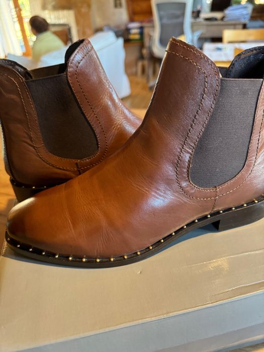 Botki sztyblety - skóra naturalna - 41 Venezia- OKAZJA