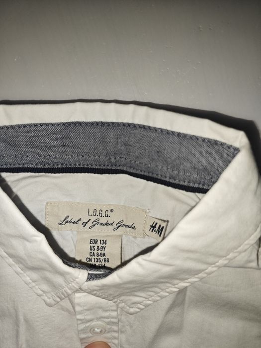 Нова рубашка сорочка біла 134 см 8 9 років hm logg святкова