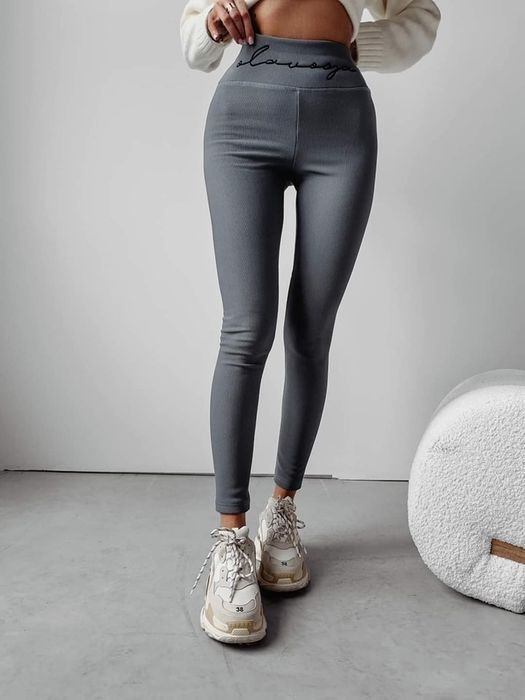 Legginsy Olavoga Berry L beżowe szare