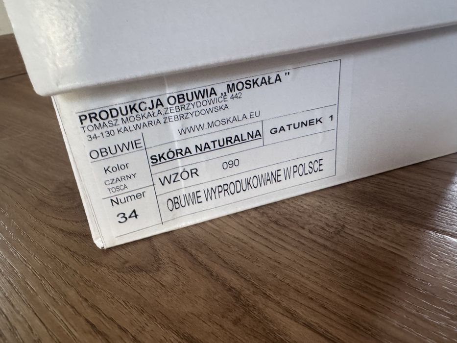 Buty skórzane komunia 34 komunijne czarna skóra