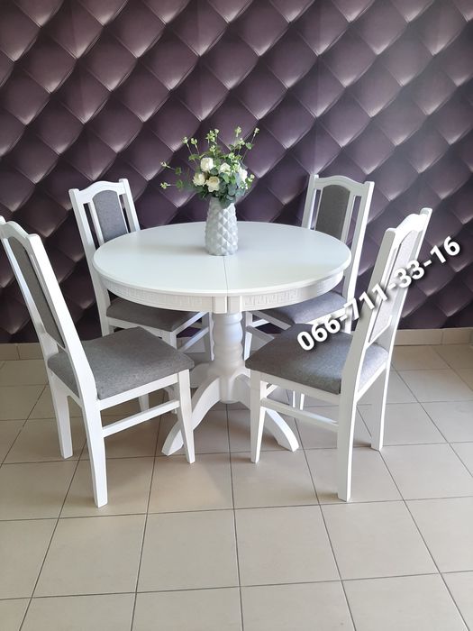 Стіл КАРПАТИ круглий. Деревянный круглый стол КАРПАТЫ. Кухонный гарнит