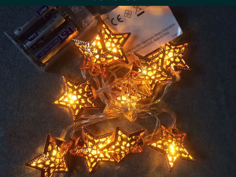 Гирлянда на батарейке Звезда. декор на Новый год