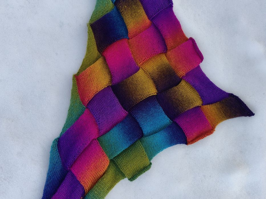 Chusta na drutach entrelak, nie na szydełku