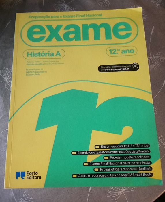 Livros de preparação para exame nacional de Português e História A