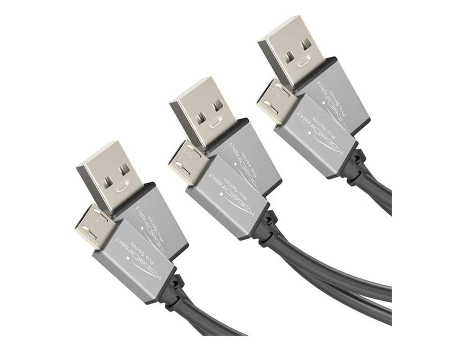 KabelDirekt Pro Zestaw kabli MicroUSB  micro USB Kabel 0.5m + 1m + 2m